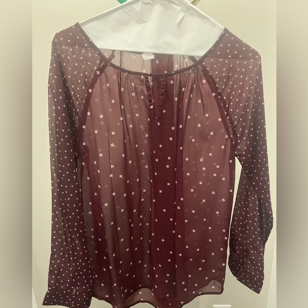 Old Navy long sleeve sheer blouse